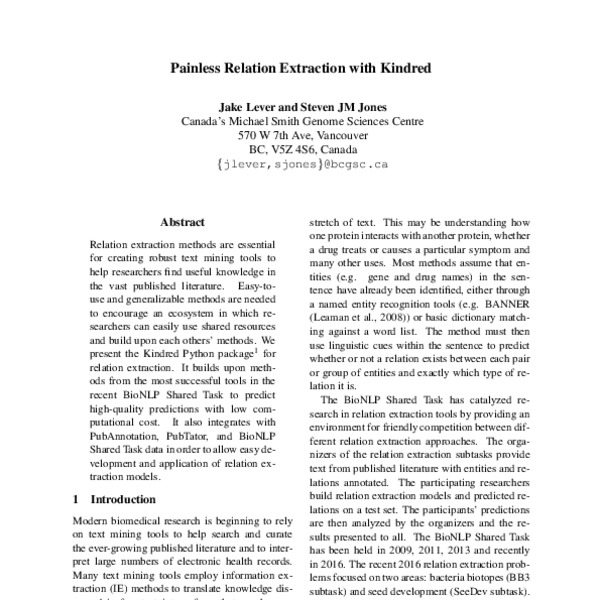 Painless Relation Extraction with Kindred - ACL Anthology