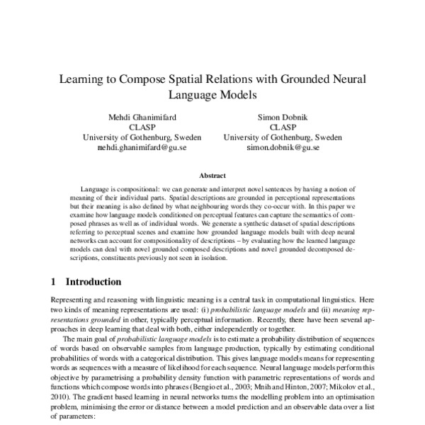 Learning to Compose Spatial Relations with Grounded Neural Language ...