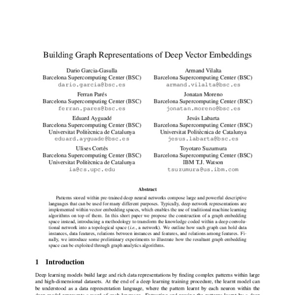 Building Graph Representations of Deep Vector Embeddings - ACL Anthology