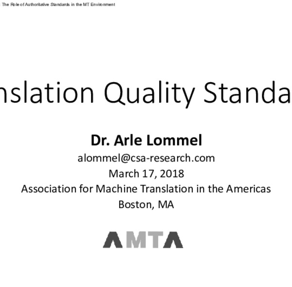 Translation Quality Metrics - ACL Anthology