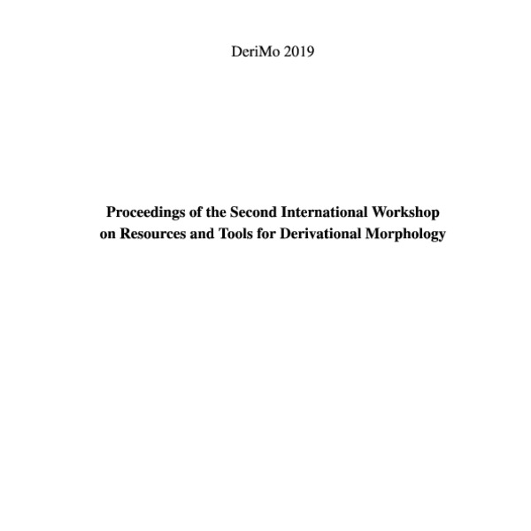 Proceedings of the Second International on Resources and Tools