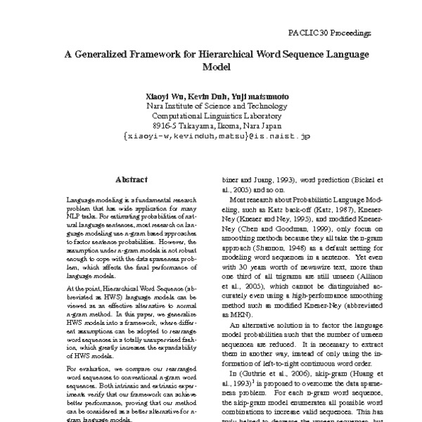 A Generalized Framework for Hierarchical Word Sequence Language Model ...